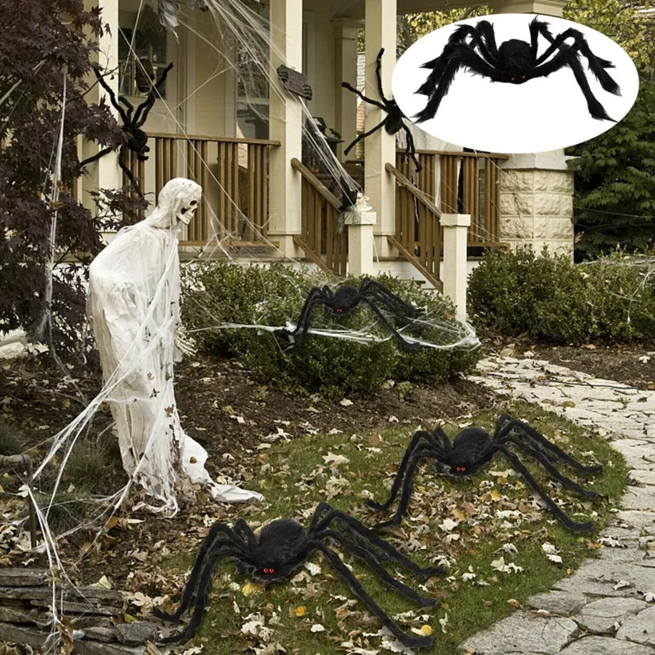 Giant Large Halloween Spider Haunted House Prop Indoor Outdoor Scary Party Decor